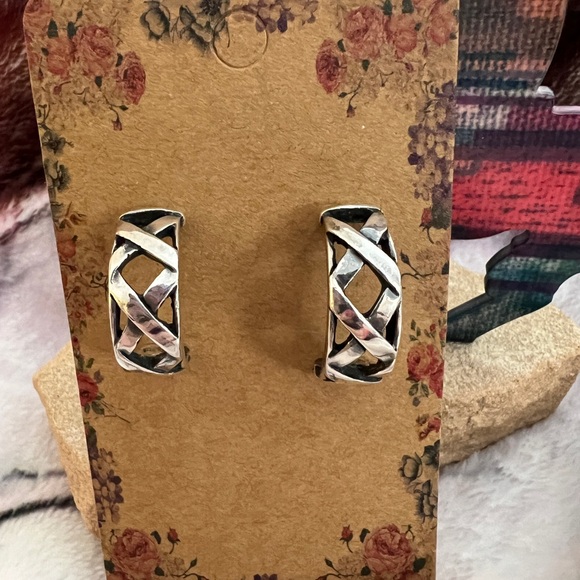 Jewelry - ❤️ Southwestern Basket Weave Earrings Marked 925 Vintage 6.6gms Solid Weight